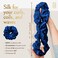 Scrunchies for Women, Extra Large Silk Scrunchies for Curly Hair, Silk Hair Ties No Damage, Hair Scrunchies for Thick Hair, Hair Accessories, Ponytail Holders -Sapphire, XL