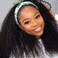 G&amp;T Headband Wig Human Hair 20 inch Curly Headband Wigs for Black Women 180% Density Glueless Wear and Go Wig 100% Brazilian Human Hair Curly Wave Headband Wigs Natural Color