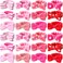 WILLBOND 24 Pack Spa Headband Bow Hairband Facial Makeup Women Face Wash Adjustable Skincare Headbands Flannel Towel Soft Head Wraps for Women Shower Washing Face(Cute Pattern)