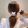 Women Cute Cat Rubber Bands Elastic Hair Bands Headwear for Girls Thick Thin Hair Lovely Hair Ties Accessories Ornaments（White/Black）