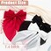 Hair Accessories - 4 PCS Oversized Ribbon Bows with Long Tails, Cute Aesthetic Large Barrettes for Women and Girls (White, Pink, Red, Black)