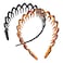 Hair Bands Comb Headband 2pcs Black Plastic Sharks Tooth Hair Comb Headband Hair Hoop Wavy Toothed Hairband For Women Men (Black, Amber) Headbands Black Headband
