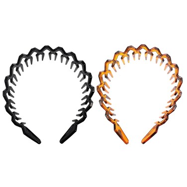 Hair Bands Comb Headband 2pcs Black Plastic Sharks Tooth Hair Comb Headband Hair Hoop Wavy Toothed Hairband For Women Men (Black, Amber) Headbands Black Headband