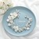 Catery Flower Bride Wedding Headband Silver Leaf Hair Vine Pieces Floral Bridal Headpiece Accessories for Women and Girls