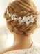 Catery Flower Bride Wedding Headband Silver Leaf Hair Vine Pieces Floral Bridal Headpiece Accessories for Women and Girls