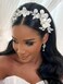 Catery Flower Bride Wedding Headband Silver Leaf Hair Vine Pieces Floral Bridal Headpiece Accessories for Women and Girls