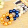 AKOAK Sweet and Elegant Simulation Big Pearl Hair Rope Handmade Beaded Elastic Hair Tie, Ponytail, Girls and Ladies Hair Accessories, Pack of 1 (Blue)