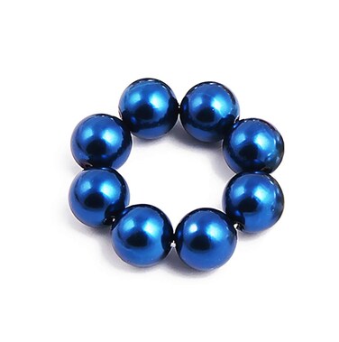 AKOAK Sweet and Elegant Simulation Big Pearl Hair Rope Handmade Beaded Elastic Hair Tie, Ponytail, Girls and Ladies Hair Accessories, Pack of 1 (Blue)
