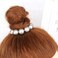 AKOAK Sweet and Elegant Simulation Big Pearl Hair Rope Handmade Beaded Elastic Hair Tie, Ponytail, Girls and Ladies Hair Accessories, Pack of 1 (Silver)