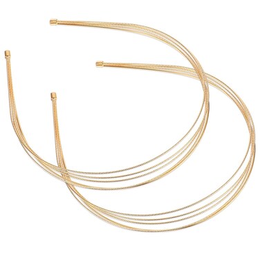 2 Pcs Metal Headband Gold Headbands for Women, Multi Layers Hairbands Metal Hair Band, Gold Elegant Hair Hoop Headpiece for Women Girls Bridal Hair Styling Accessories