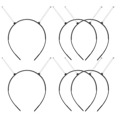 Didiseaon 6pcs Alien Antenna Headband Martian Alien Head Boppers Black Spring Hairband DIY Teeth Comb Headband Hair Band Making Craft Supplies