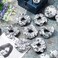Lyrow 12 Pack Mirror Disco Sequin Hair Scrunchies Metallic Silver Hair Accessories for 80s 90s Birthday Western Bridal Shower Bachelorette New Year(Silver)