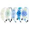 5 Pieces Ivory Blue Plastic Flower Headbands Floral Hair Bands Hoops Accessories for Baby Girls Toddlers Kids Teens