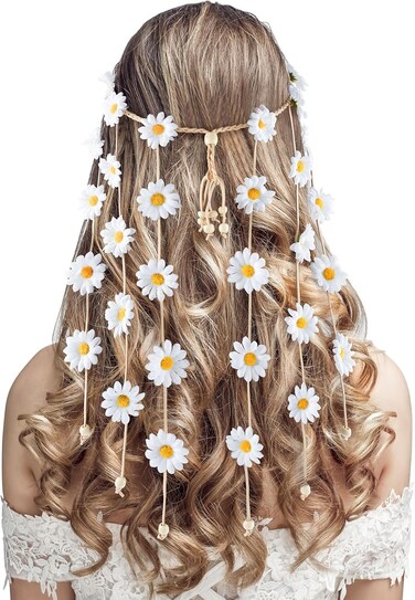 DOCILA Flower Headbands For Women Hippie Floral Hairband Boho Fairy Crown Wedding Parties Outfit Costume Hair Accessories