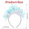 DRESBE Christmas Light Up Snowflake Headband LED Feather Pearl Headbands Glow Xmas Hair Accessories for Women