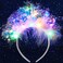DRESBE Christmas Light Up Snowflake Headband LED Feather Pearl Headbands Glow Xmas Hair Accessories for Women