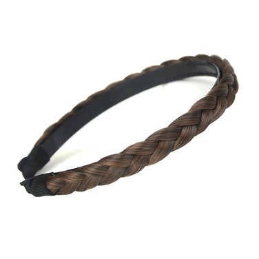 Braided Headband With Teeth Braids Hairband With Tooth Synthetic Hair Band Plaited Hairband For Women (Copper Brown)
