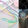 Elastic String Hair Accessories Metallic Cord Stretchy Ribbon Ties for Dreadlocks Braiding Hair (2M Rainbow)
