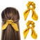 AEGYPIUS 2Pcs Silk Hair Ties, Hair Bows for Women, Butterfly Bow Scrunchies - Ideal for Parties &amp; Everyday Use - Yellow