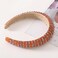 Beaded Rhinestone Headband for Women Girls Fashion Sparkly Crystal Headband Bling Thick Padded Hairband Fancy Jeweled Head Band Festival Hair Accessories B-(Orange &amp; Gray)