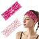 Breast Cancer Awareness Headbands for Women and Girls - Pink Ribbon Hair Accessories, Elastic Wide Hair Bands for Yoga, Running, Non-Slip Sweat-Wicking Stretchy Hair Wraps (2 Colours)