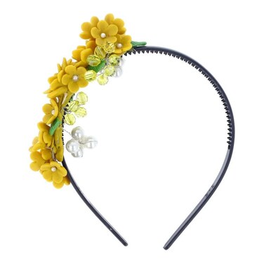 Headbands for Women Girls, Headband Flower Head Bands, Bridal Wedding Hair Accessories for Women (Yellow-1)