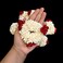 Traditional Indian Hair accessories Small White Gajra with rose Artificial Flower Jewelry Handmade Veni tiara For Women Party Wear bridal mehndi Hair Bun (1 pc) (White &amp; Red)