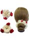 Traditional Indian Hair accessories White with Artificial Flower Jewelry Handmade For Women Party Wear bridal mehndi Hair Bun (1 pc)
