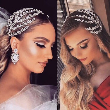 ULAPAN Wedding Headbands Bridal Headpieces Rhinestone Accessories Bride Bridesmaid Women Handmade