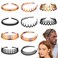 Zig Zag Headbands for Women Men Girls Non Slip Plastic Head Bands for Women's Hair Black Hair Band Hair Accessories Wavy Headband 10Pcs
