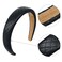 WOVOWOVO 1.37 Inch Leather Headbands for Women Headband Wide Padded Head Band No Slip Fashion Hair Band Thick Hair Hoops Hair Accessories Hairbands for Girls (Black)