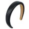 WOVOWOVO 1.37 Inch Leather Headbands for Women Headband Wide Padded Head Band No Slip Fashion Hair Band Thick Hair Hoops Hair Accessories Hairbands for Girls (Black)