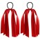 Red Ribbon Hair Ties Cheer Long Tassel Elastic Hairbands Handmade Girls Women Ponytail Holder Hair Accessories for Holiday Party