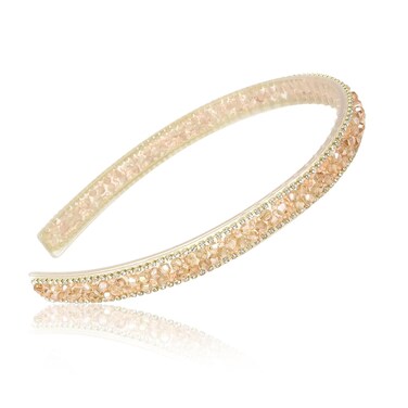 YISSION 1PC Rhinestone Headband Beaded Head Bands Fashion Jeweled Hairband Sparkly Crystal Headbands for Women Girls Non Slip Bling Hair Accessories for Women Girls Champagne