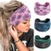 FULZTEY Boho Headbands for Women Fashion Floral Print Hairbands Knotted Wide Head Band Large African Headwraps Elastic Non Slip Yoga Workout Bandana Cotton Thick Turban Hair Accessories 3Pcs
