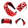 LOVNFC Womens Headbands, 6Pcs Knotted Head Bands No Slip Fashion for women Girls Wide Top Knot Turban Hair Bands Velvet Hair Hoops Hairband (red blue brown)