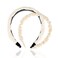 CASDRE Satin Ruched Headbands White Fashion Wide Twisted Knotted Headband Ruffled Headband Chiffon Hair Hoop Hair Accessories for Women and Girls(Pack of 2)