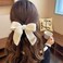 Fuzzy Scrunchies Big Bow Hair Bands Soft Black White Elastic Hair Ties for Thick Thin Hair Cute Stretchy Hair Rope Kawaii Faux Fur Fluffy Hair Ponytail Holders Hair Accessories for Women Girls
