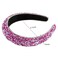 Rhinestone Headband Women Fashion Handmade Hot Pink Headband Crystal Diamond Bling Headbands Hair Hoops Padded Headband Glitter Beaded Jeweled Hairband Sparkle Hair Accessories