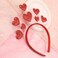 Glitter Heart Headband for Women Girls Valentine Heart Head Bopper Red Love-shaped Hair Band Party Tiara Headband Valentine Hair Accessories (red, 1 Count (Pack of 1))
