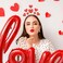 Glitter Heart Headband for Women Girls Valentine Heart Head Bopper Red Love-shaped Hair Band Party Tiara Headband Valentine Hair Accessories (red, 1 Count (Pack of 1))
