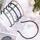 6 Pieces Plastic Skinny Headband Thin Leather Covered Headband Hair Loop Clasp Hairbands Solid Simple bands for Women and Girls, 6 Colors