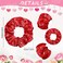 20 Pieces Valentine&lsquo;s Day Heart Scrunchies Hair Accessories Girls Love Print Scrunchie Soft Elastic Hair Bands Ponytail Holders Bride Scrunchie, 3.94 Inch