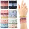 60 Pcs Boho Dual-Use Hair Ties and Bracelets - Stylish Hair Bands and Elastics in 10 Lovely Colors for Women, Girls with Thick Braids &amp; Ponytails