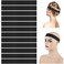 WILLBOND 12 Pcs Elastic Bands for Wigs Adjustable Lace Melting Edge Wrap 1.2 x 23.6 Inch Black Wig Headband Bands for Lace Front