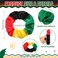 6 Pcs Hair Scrunchies African Black History Month Jamaica Hair Ties Satin Elastic Band Green Black Yellow Red Scrunchies Ties Ropes for Women Juneteenth Rasta Accessories