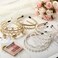 12 Pcs Pearls Headband Rhinestones Hairbands Faux Pearl White Bridal Headband Gold Alloy Flower Head Band Metallic Butterfly Hair Hoop Headband Wedding Hair Accessories for Women, 12 Styles