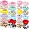 Janmini 36 Pcs Face Wash Spa Headband Set Women Winter Gift Facial Makeup and 12 Pcs Flannel Hairbands 24 Pcs Wristbands for Girls(Dot Stripe Leopard)