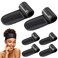 6 Packs Black Satin Spa Headband Silk Adjustable Spa Hair Wrap Facial Headband Terry Cloth for Women Sleep Makeup