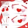 MTLEE 3 Pcs Valentines Day Heart Headbands Glitter Bling Headwear Sequin Hair Accessories Cute Headband Colorful Red Heart Hairband for Women Holiday Supplies